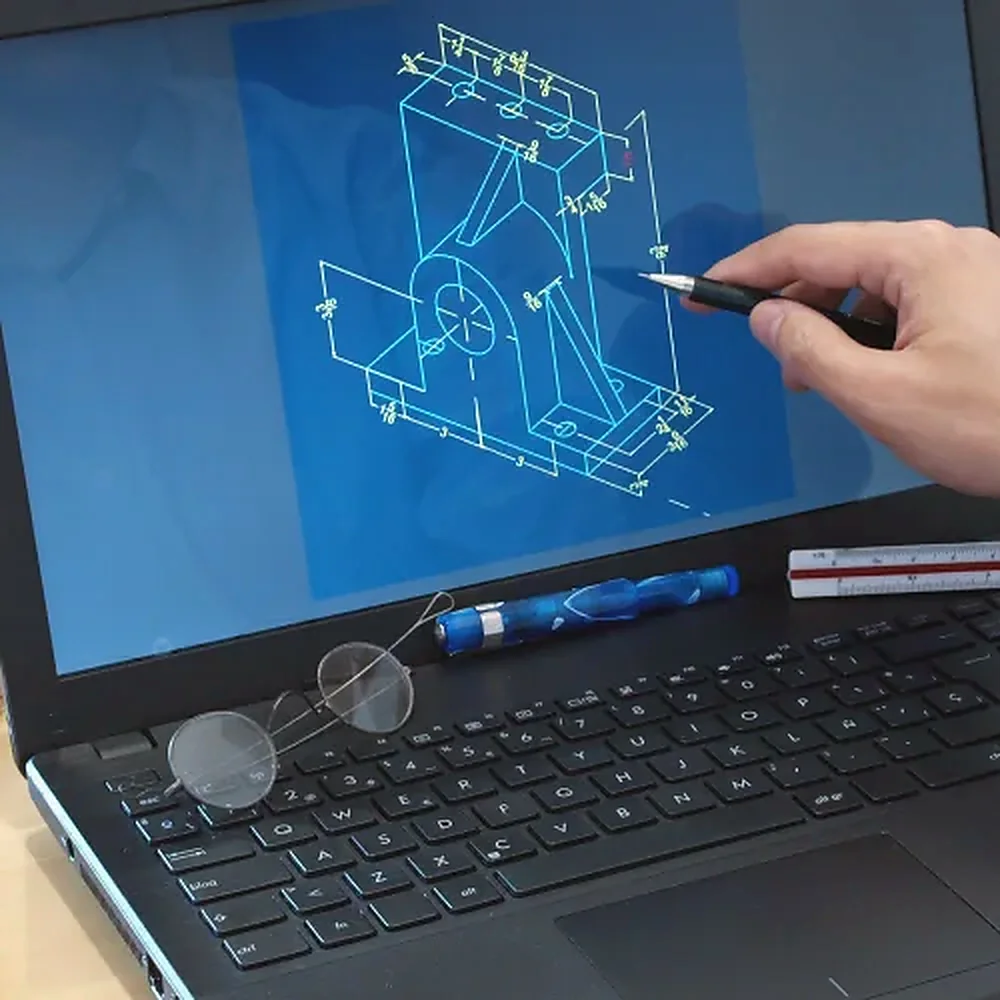 Modello CAD di un componente ricostruito al computer a partire da una scansione